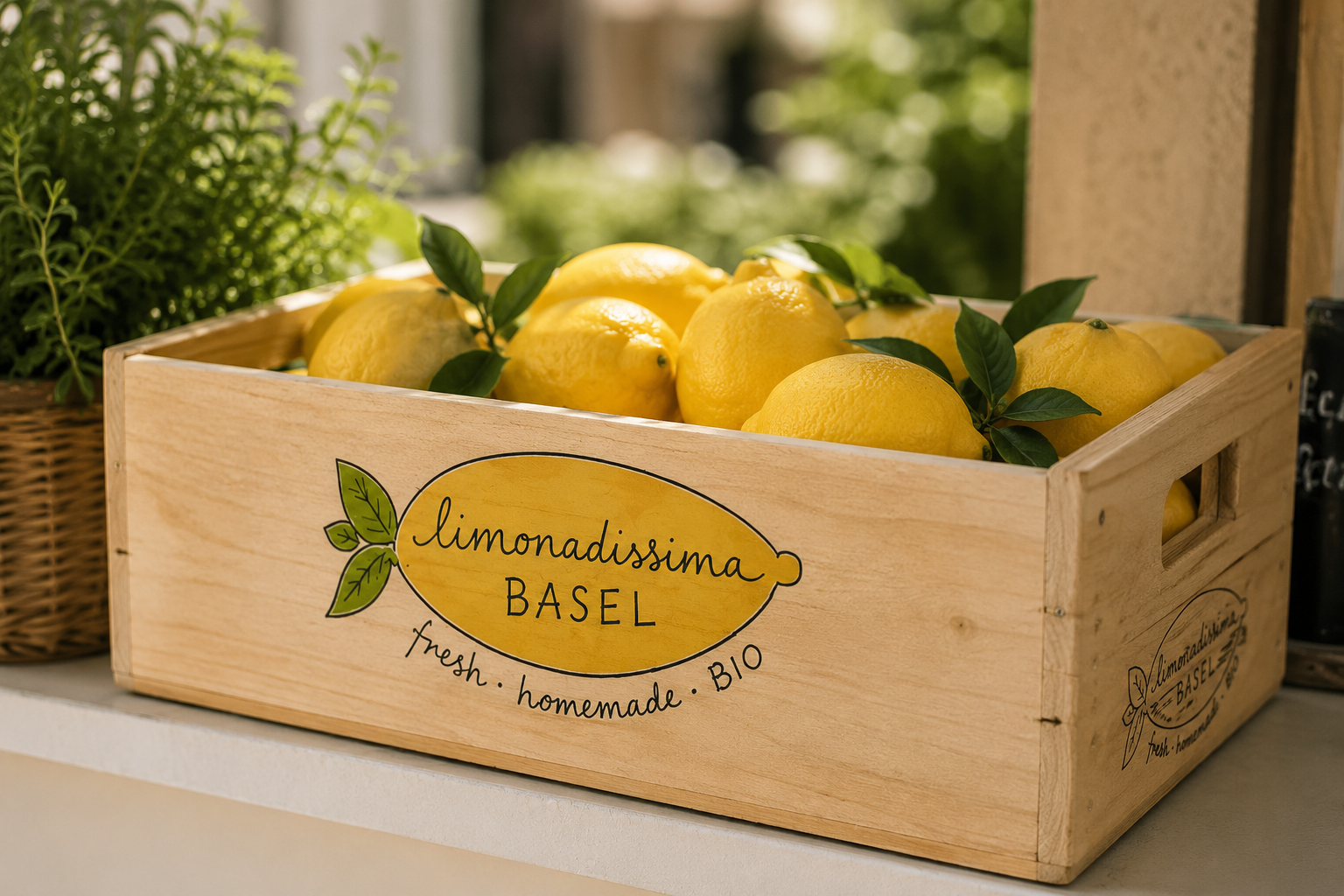 Frische Bio-Zitronen im limonadíssima-Kistchen